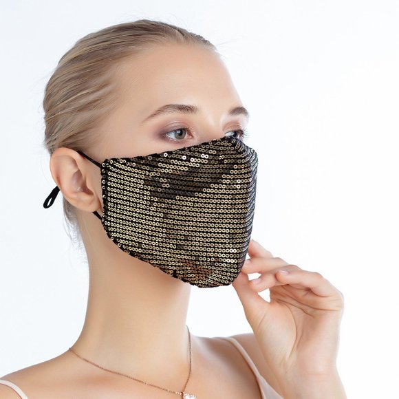 One Piece Cotton Face Masks with Elastic Ear Loops - Picture 3 of 6